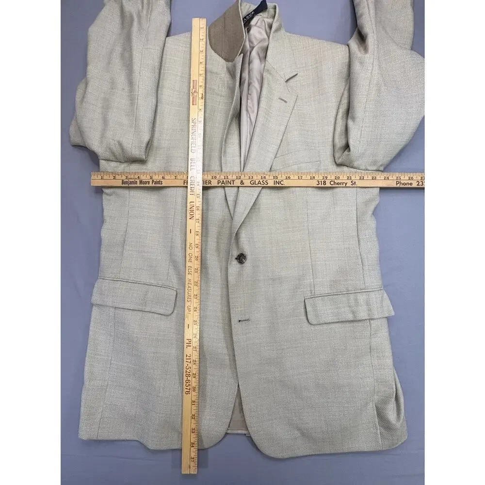 Jos A Bank Gordon Model Sport Coat 46L Gold Wool Silk Blend Vintage 90s-2000s